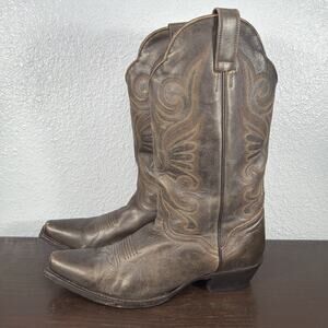 JB Dillon Cowboy Brown Boot Snip Toe Women’s Size 10 B JBW2302